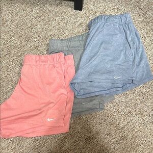 Nike Pink and Gray Athletic Shorts